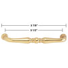 Cabinet Bail Pull Bright Solid Brass Spooled 3 5/8" |