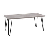 Ameriwood Home Owen Retro Coffee Table in Distressed Gray Oak and Gunmetal Gray