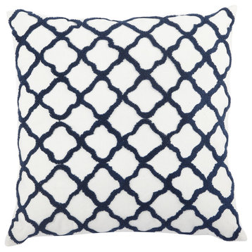 Moorish Embroidered Pillow 20x20", Feather Fill