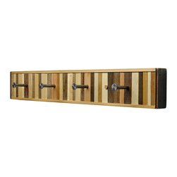 Six Finger Studios - Coat Rack, Chonko Pattern, Reclaimed Wood - Wall Hooks