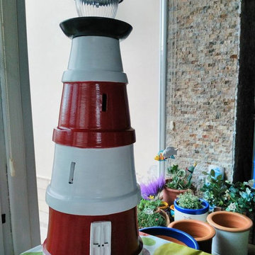 terracotta pots and outdoor plaster ornated planters