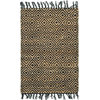 Braided Rectangle Area Rug 2'x3' Jewel Collection, Onyx