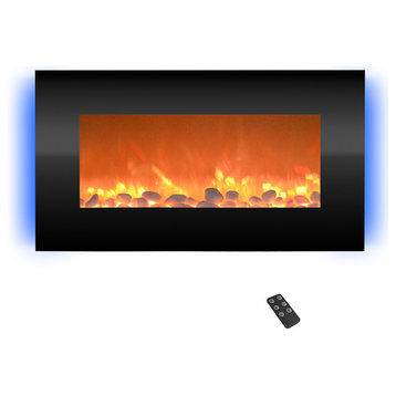 Black Electric Fireplace, 13 Backlight Colors and Remote- 31" by Northwest