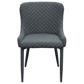 Set of 2 Savoy Accent Chair, Graphite Fabric With Metal Leg
