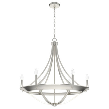 Perch Point Brushed Nickel 6 Light Chandelier Ceiling
