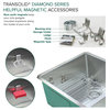 Transolid Diamond 35.8"x25" Double Bowl Farmhouse Sink Kit in Stainless Steel