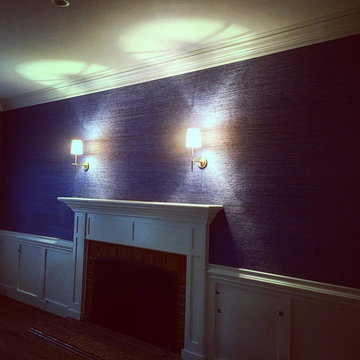 Navy Grasscloth Family Room