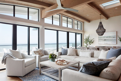 Example of a beach style living room design in San Francisco