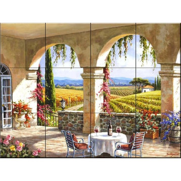 Tile Mural, Wine Country Terrace by Sung Kim
