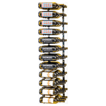 W Series Wine Rack 4 Wall Mounted Metal Bottle Storage, Chrome Luxe, 36 Bottles (Triple Deep)