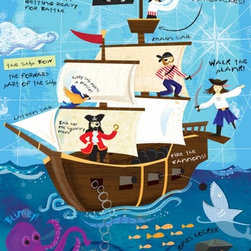 Ahoy on the Open Seas - Pirates Oopsy Daisy Canvas Reproduction - Kids Decor