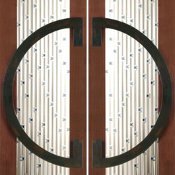 Pair of 2-1/4" Thick Mahogany Doors Art Glass Iron Work - Front Doors