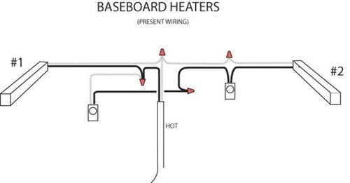 Two heaters together baseboard wiring wiring multiple