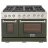 Professional 48" Double Oven Range, Grill/Griddle, Olive Green, Natural Gas