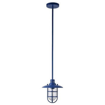 Bay 8.25 Wide Lantern Pendant with Glass/Metal Shade in Blue/Clear