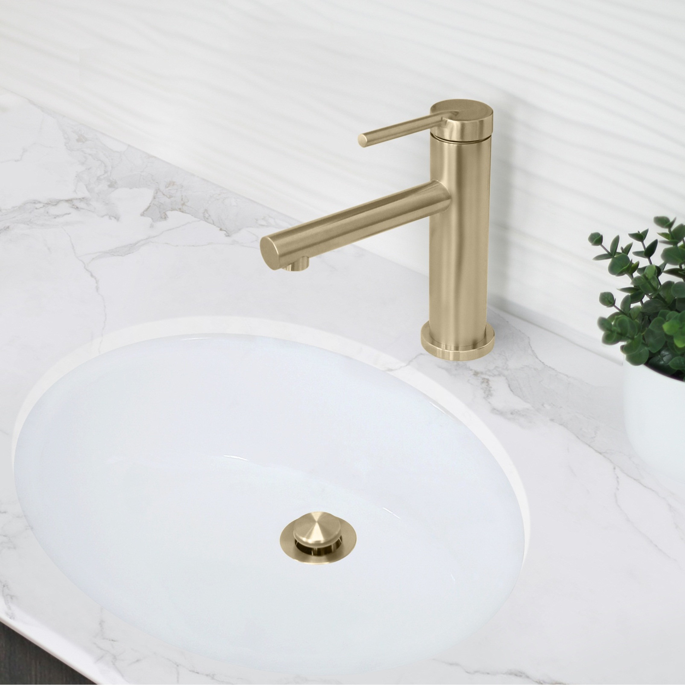 STYLISH Single Handle Modern Bathroom Faucet Basin Sink Faucet, Gold Finish