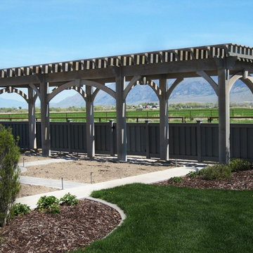 Timber Frame Trellis Garden Arbor Installed For Garden