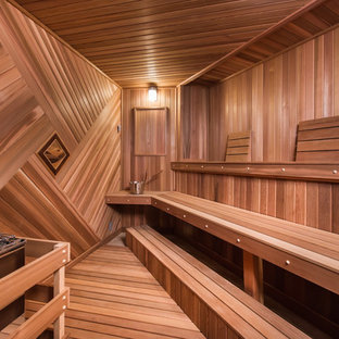 ロサンゼルスの北欧スタイルのおしゃれなホームジムの写真