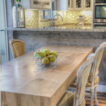 Kitchen with Custom Veneer Plaster & Metallic Backsplash