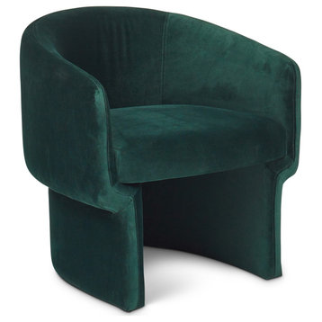Metro Jessie Accent Chair, Dark Green Upholstery