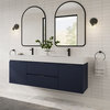 Boutique Bath Vanity, Blue, 60", Double Sink, Wall Mount