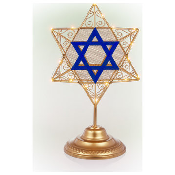 Hanukkah Star of David Tabletop Decoration with LED Lights