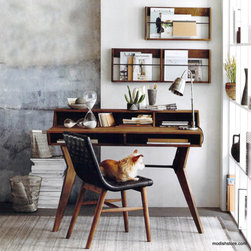 Roost Roubaix Teak Desk & Wall Racks - SKU: F457 - Bookcases