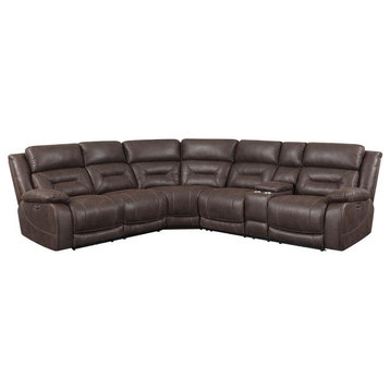 Aria 3-Piece Reclining Sectional, Saddle Brown