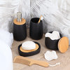 Bath D Dolomite Round Cotton Box White-Bamboo Top, Black