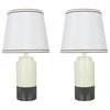 40114-12, Set of 2 Set, 18 1/2" High Ceramic Table Lamp, Off White & Gray