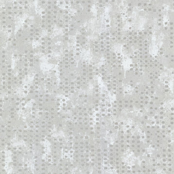 Felsic Silver Studded Cube Wallpaper, Gray, Bolt