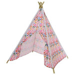 KAEMINGK - Butterfly Print Outdoor Teepee - This pretty pink butterfly print teepee is made of a synthetic showerproof fabric and is mainly intended for outdoor use as it will simply wipe clean , perfect for long summer days in the garden.
