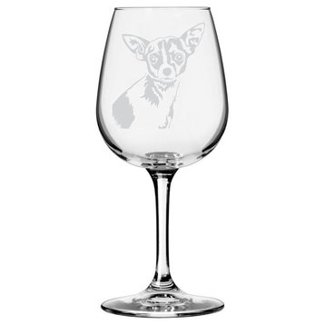 Chihuahua Dog Etched Libbey Wine Glass