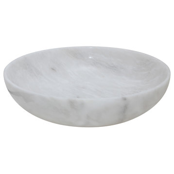 16" Laurus Collection Pearl White Marble Bowl