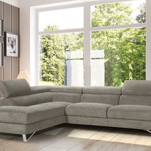 Modern Contemporary Grey Fabric Sectional