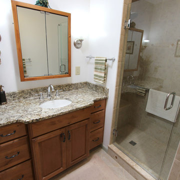 Knotty Alder Vanity with Tile Shower ~ Stow, OH