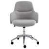 Minna Low Back Office Chair, Polished Aluminum Base, Light Gray