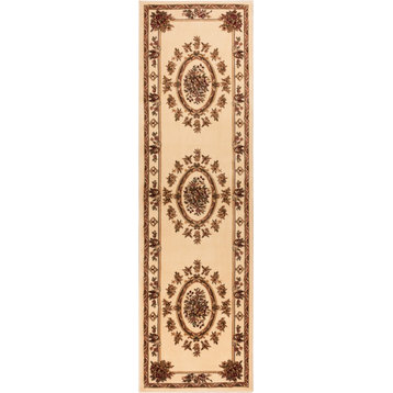 Well Woven Timeless Le Petit Palais Area Rug, Ivory, 2'7"x12' Runner