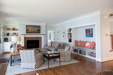 Example of a transitional living room design in Other