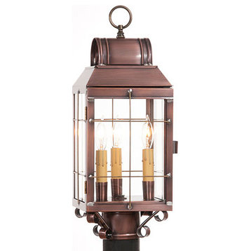 Handcrafted Outdoor Post Lantern, Antique Copper