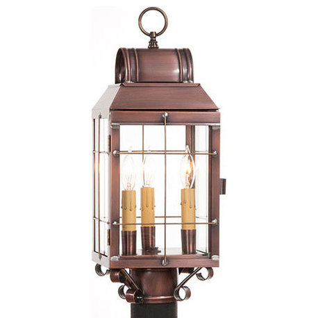 Handcrafted Outdoor Post Lantern, Antique Copper