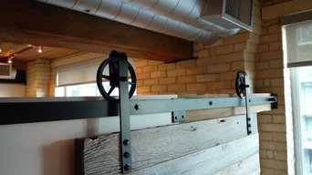 Architects Home - Custom Sliding Barn Door with 6 inch Spoke Barn Door Hardware