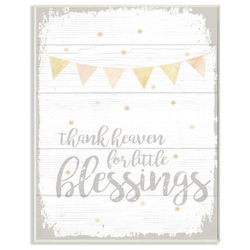 The Kids Room by Stupell Thank Heaven Blessing Yellow Kids Word Design, 10 x 15