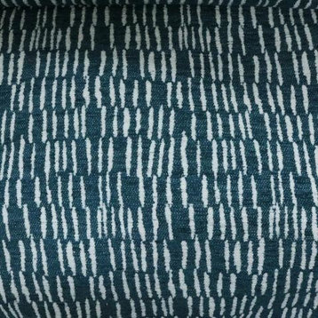 Scratches Modern Design, Chenille Jacquard Upholstery Fabric, Peacock