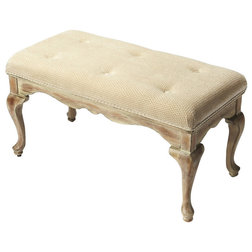 French Country Upholstered Benches by GwG Outlet