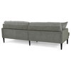 Daniel Contemporary 3-Seater Fabric Sofa With Accent Pillows, Gray/Dark Brown