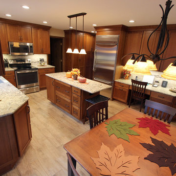 Cherry Cabinets with Quartz Countertop ~ Strongsville, OH #1