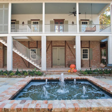 Courtyard View with Doors, Shutters, and Gates