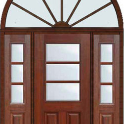 Prehung Side lights-Transom Door 80 Fiberglass 1/2 Lite 3 Lite - Front Doors
