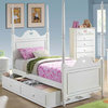 Acme Sweetheart Full Storage Poster Bed, Country French Styling, White